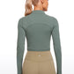 Butterluxe Mock Turtleneck Cropped Long Sleeves