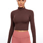 Butterluxe Mock Turtleneck Cropped Long Sleeves