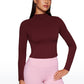 Butterluxe Mock Turtleneck Cropped Long Sleeves