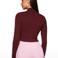 Butterluxe Mock Turtleneck Cropped Long Sleeves