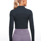 Butterluxe Mock Turtleneck Cropped Long Sleeves