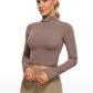 Butterluxe Mock Turtleneck Cropped Long Sleeves