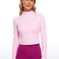 Butterluxe Mock Turtleneck Cropped Long Sleeves