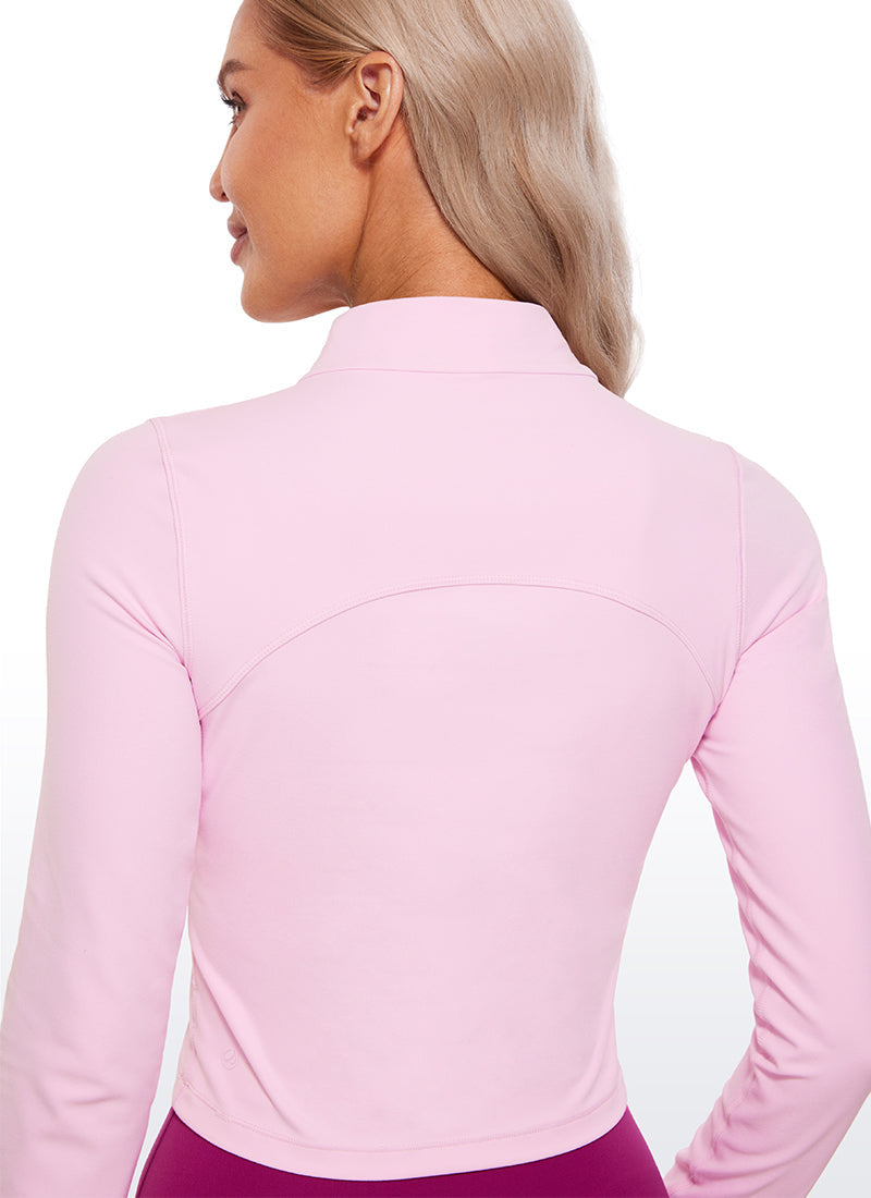 Butterluxe Mock Turtleneck Cropped Long Sleeves