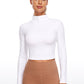 Butterluxe Mock Turtleneck Cropped Long Sleeves