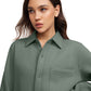 Cotton Fleece Lined Button Down Oversized Jackets