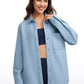 Cotton Fleece Lined Button Down Oversized Jackets