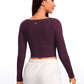 Butterluxe Double Lined Cropped Long Sleeves Square Neck