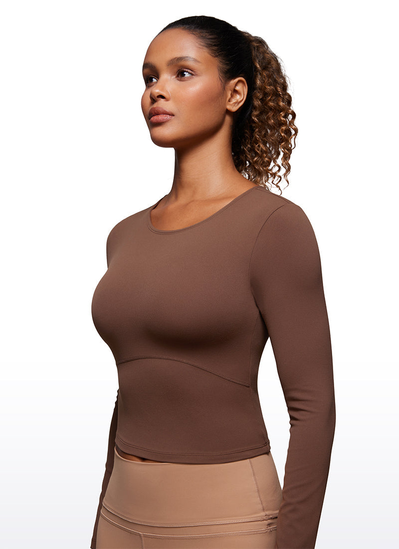 Butterluxe Cropped Front Seam Long Sleeve