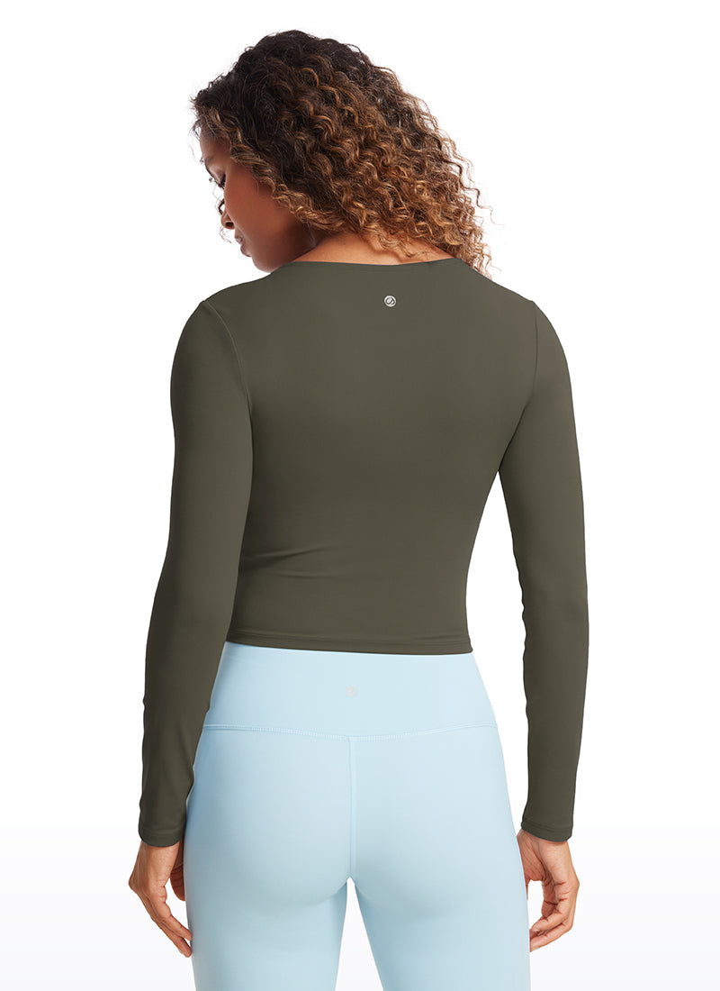 Butterluxe Cropped Front Seam Long Sleeve