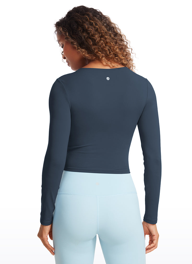 Butterluxe Cropped Front Seam Long Sleeve