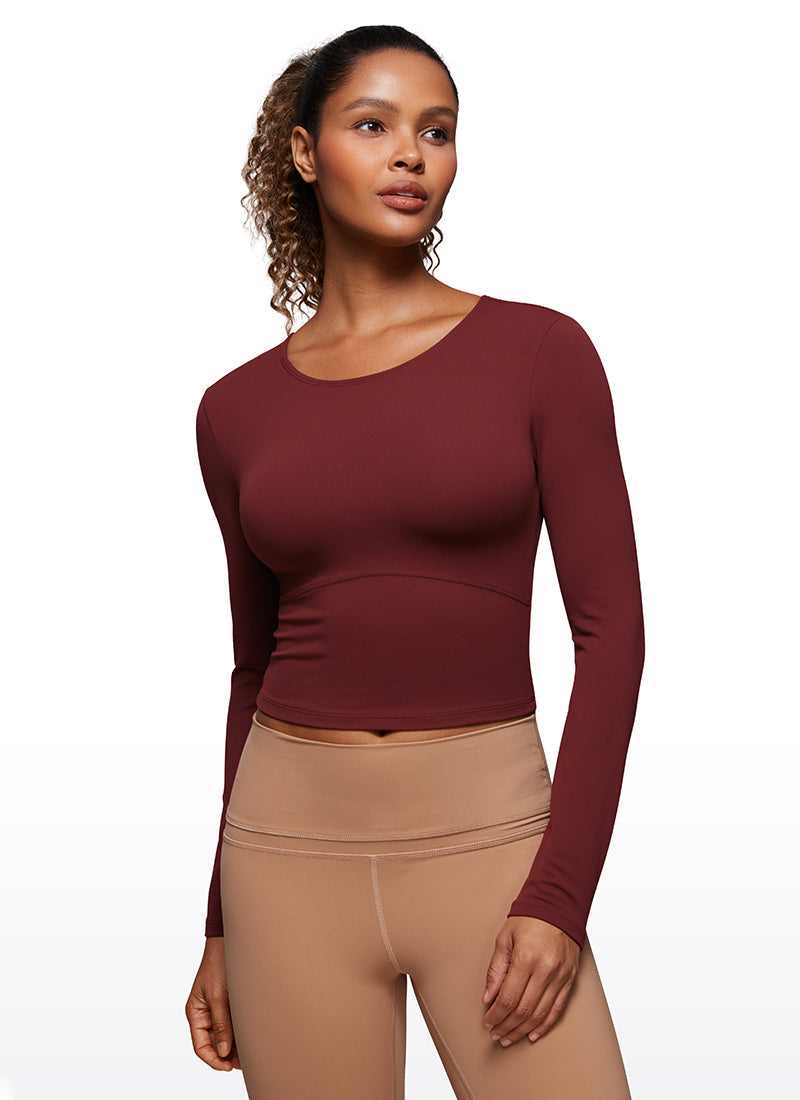 Butterluxe Cropped Front Seam Long Sleeve