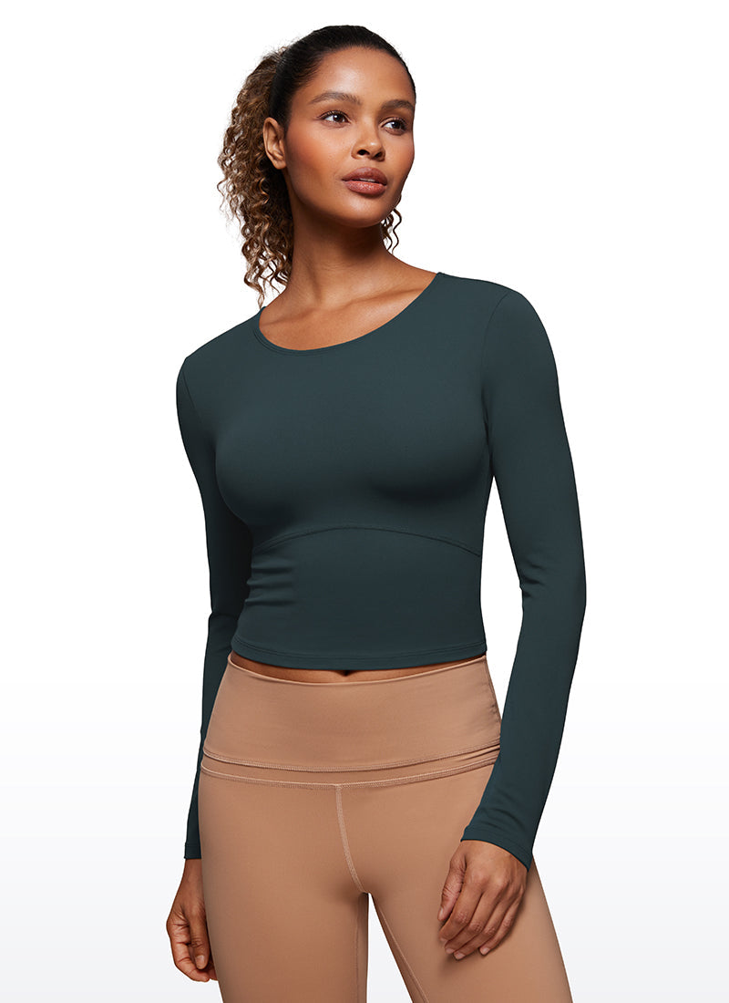 Butterluxe Cropped Front Seam Long Sleeve