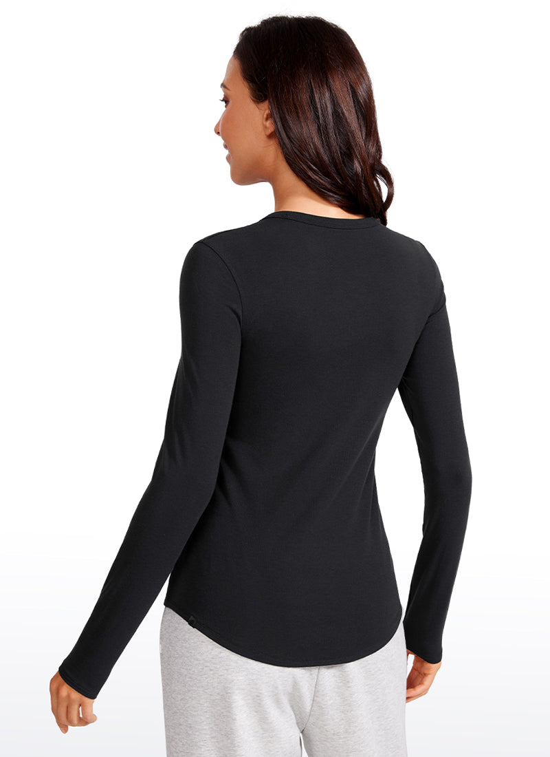 Ribbed Crewneck Hip Length Long Sleeves