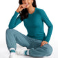 Ribbed Crewneck Hip Length Long Sleeves