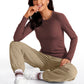 Ribbed Crewneck Hip Length Long Sleeves