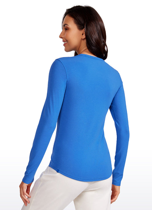 Ribbed Crewneck Hip Length Long Sleeves