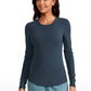 Ribbed Crewneck Hip Length Long Sleeves