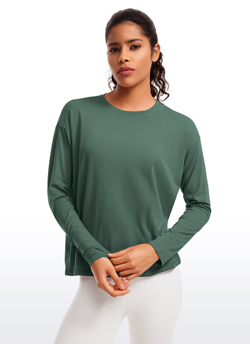 Pima Cotton Long Sleeves Crew Neck