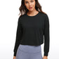 Pima Cotton Cropped Long Sleeve Loose Fit