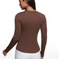 Ribbed Modal Henley Shirts Long Sleeves