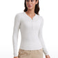 Ribbed Modal Henley Shirts Long Sleeves