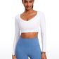 Butterluxe Double Lined Cropped Long Sleeves V Neck