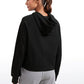 Fleece Mock Neck Hoodies with Thumb Holes