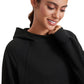 Fleece Mock Neck Hoodies with Thumb Holes