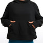 Fleece Mock Neck Hoodies with Thumb Holes