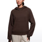 Fleece Mock Neck Hoodies with Thumb Holes