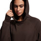 Fleece Mock Neck Hoodies with Thumb Holes