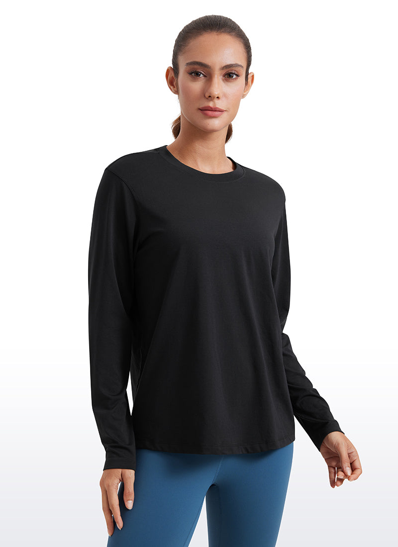 Workout Hip Length Long Sleeves Crewneck