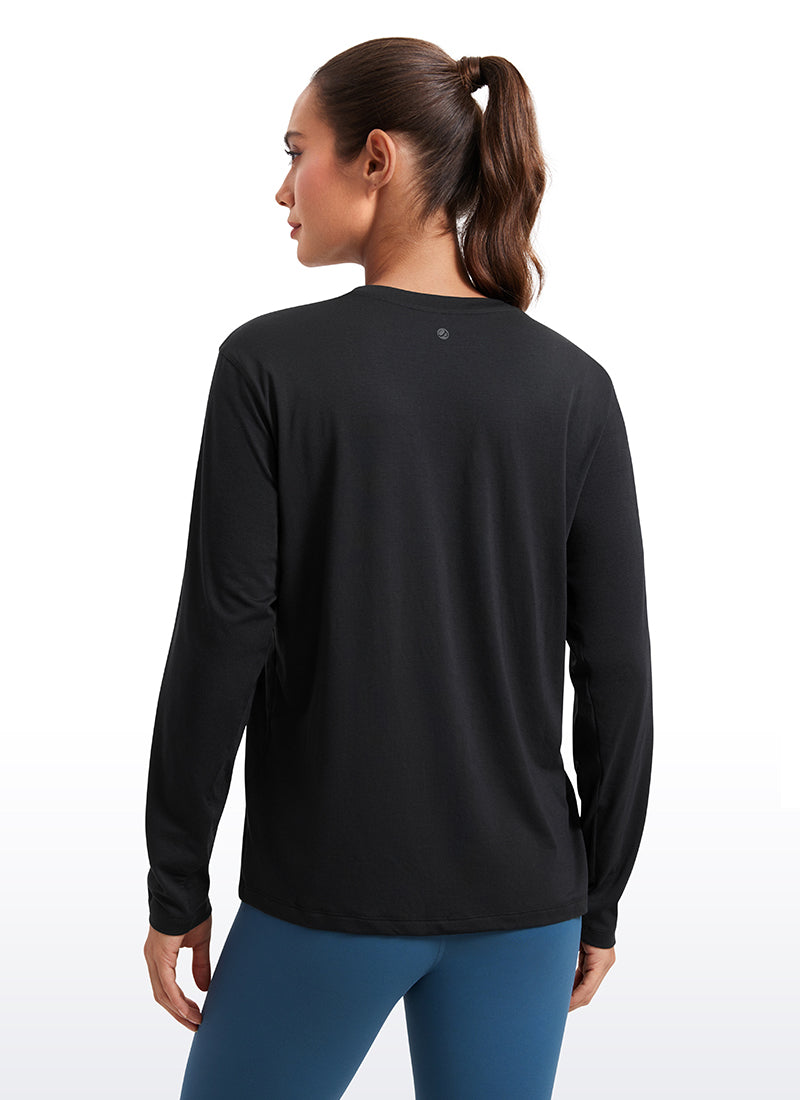 Workout Hip Length Long Sleeves Crewneck