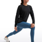 Workout Hip Length Long Sleeves Crewneck