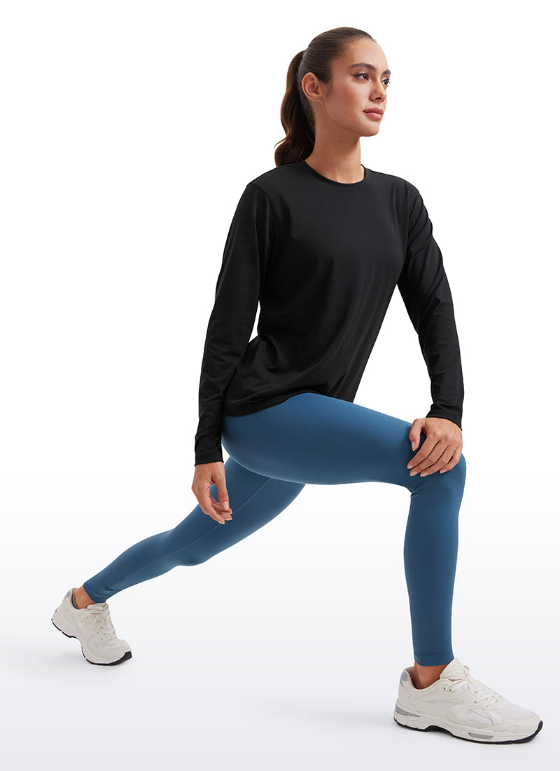 Workout Hip Length Long Sleeves Crewneck