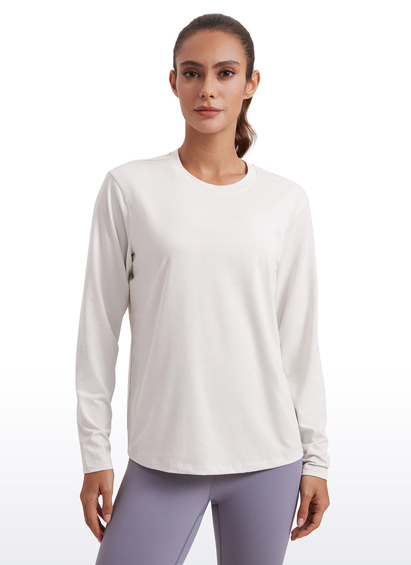 Workout Hip Length Long Sleeves Crewneck