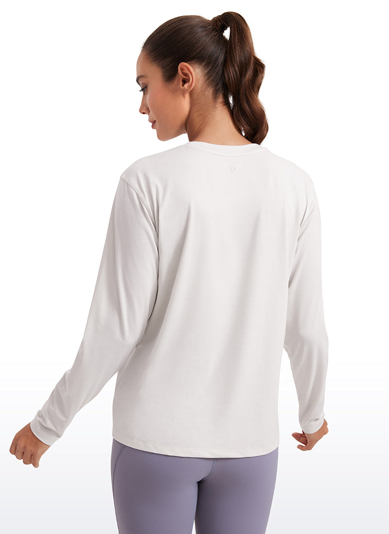 Workout Hip Length Long Sleeves Crewneck