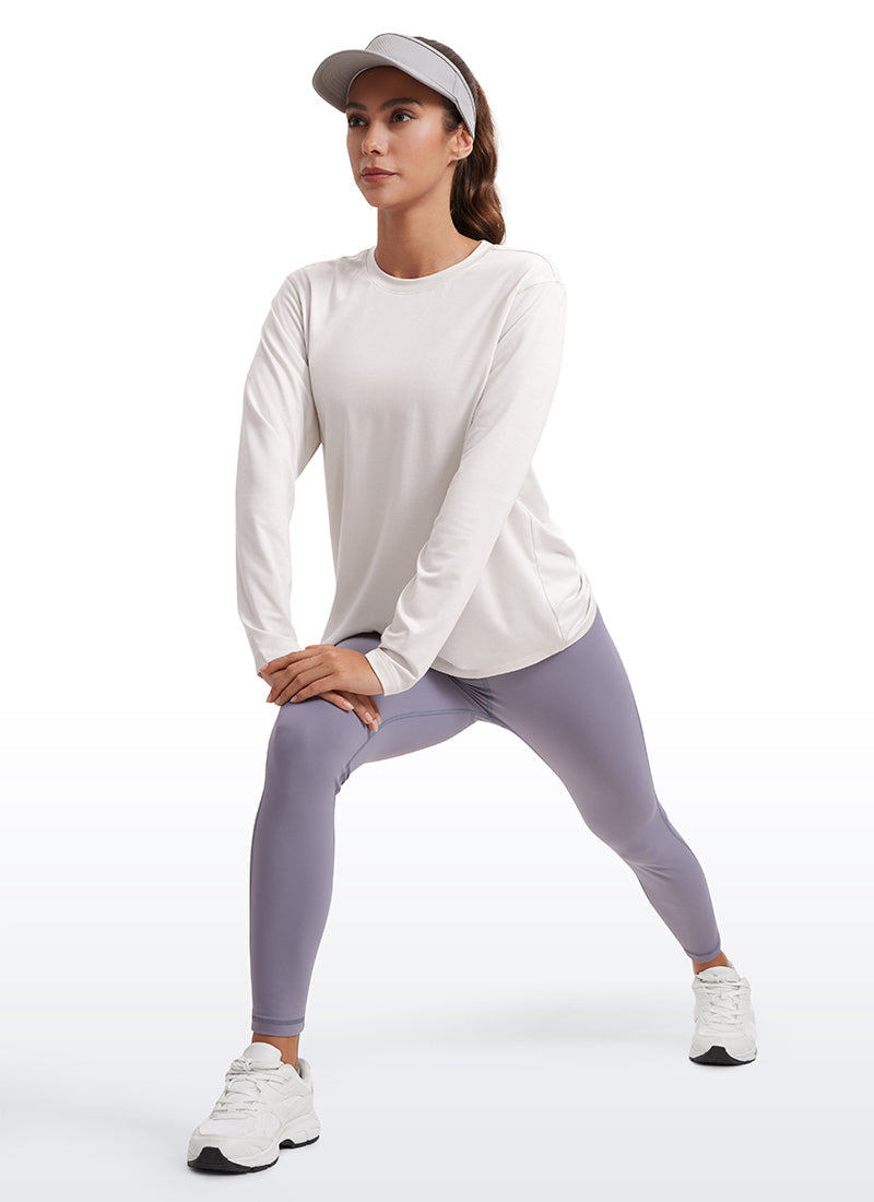 Workout Hip Length Long Sleeves Crewneck