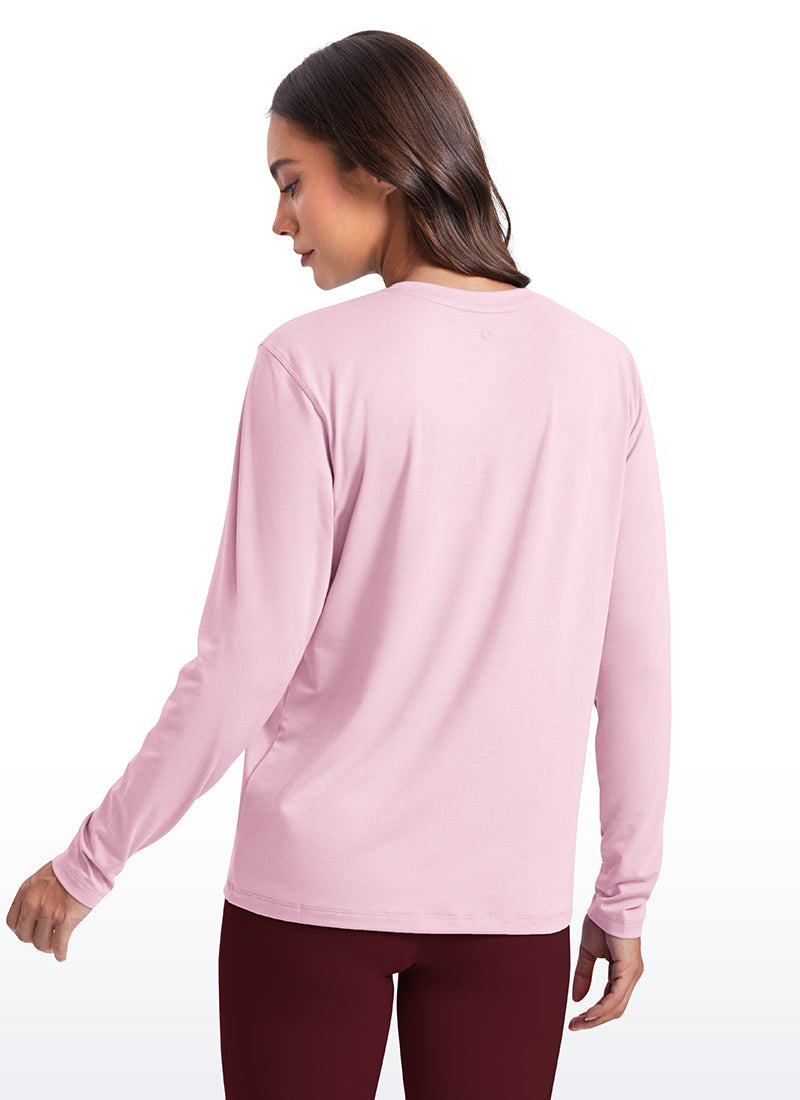 Workout Hip Length Long Sleeves Crewneck