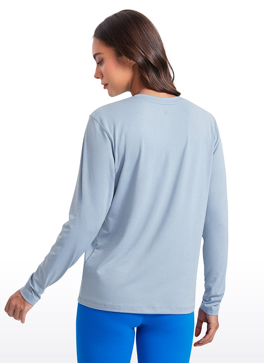 Workout Hip Length Long Sleeves Crewneck