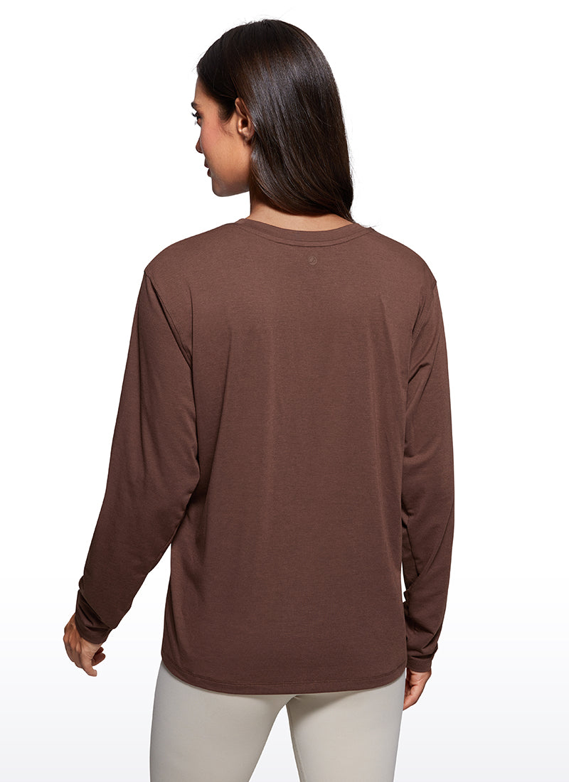 Workout Hip Length Long Sleeves Crewneck