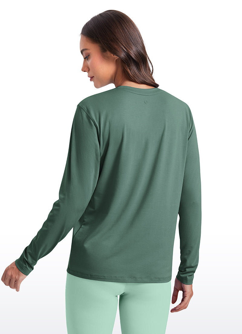 Workout Hip Length Long Sleeves Crewneck