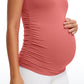 Butterluxe Y Back Maternity Tank Ruched Sides