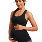 Butterluxe Racerback Maternity Built in Bra Tank Ruched Sides