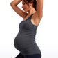 Butterluxe Racerback Maternity Built in Bra Tank Ruched Sides