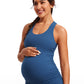 Butterluxe Racerback Maternity Built in Bra Tank Ruched Sides