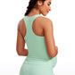 Butterluxe Racerback Maternity Built in Bra Tank Ruched Sides