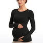 Butterluxe Long Sleeve Maternity Crewneck T-Shirts