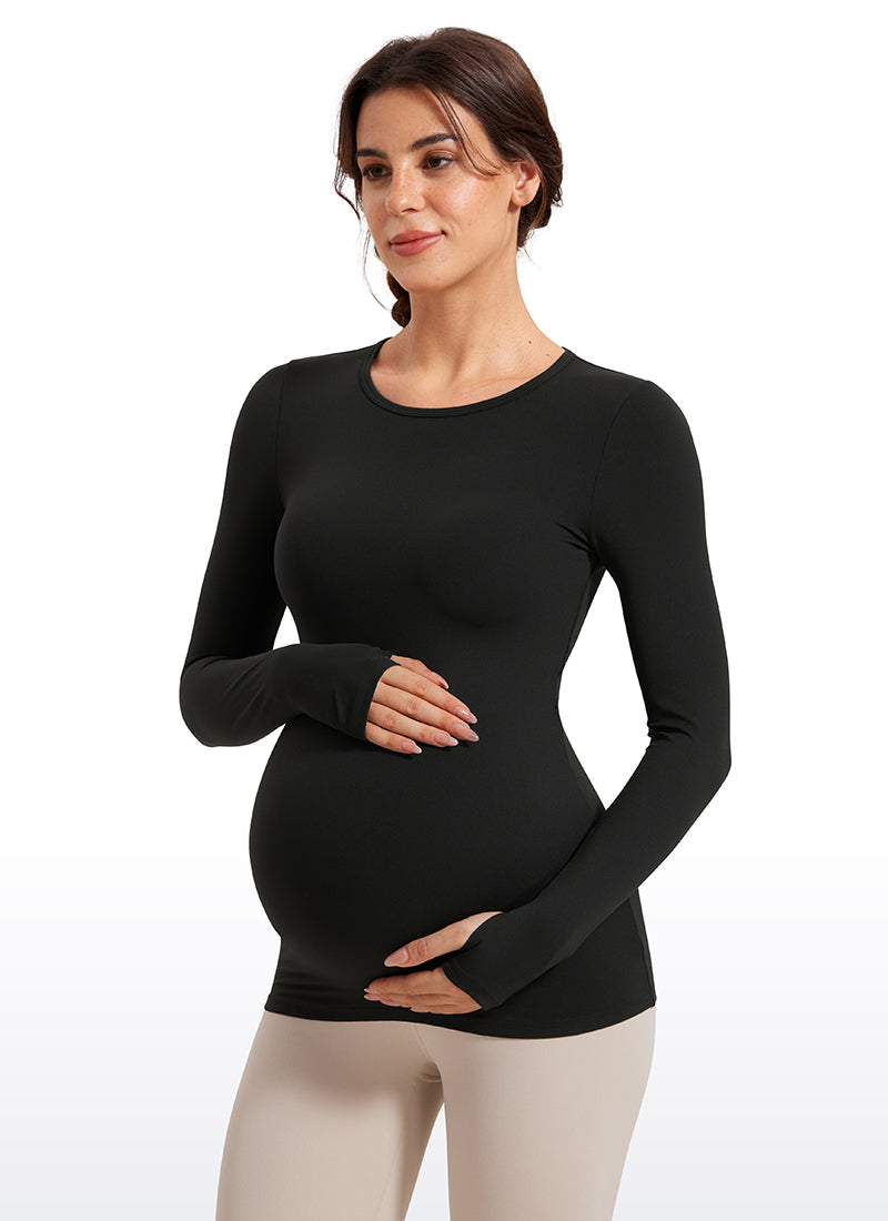 Butterluxe Long Sleeve Maternity Crewneck T-Shirts